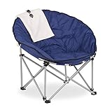 Confort: túmbate en esta moon chair plegable y relájate al máximo en el jardín, balcón o camping