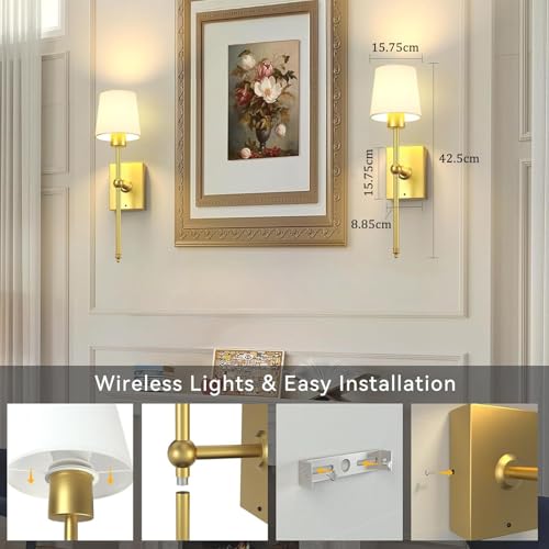 Lámparas de pared doradas con batería para salones exclusivos 5