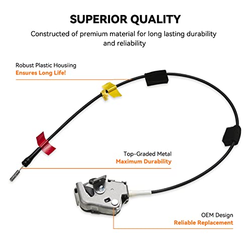 Image of SYERAL Door Latch Cable Driver Side Rear Left 6L3Z-18264A27-A Compatible with Ford 1999-2003 F-150, 1997-1999 F-250 Extended Cab Pickup Rear Upper Door Latch Lock Cable Assembly