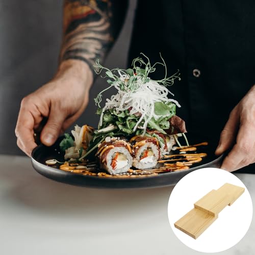 Plato rectangular rústico para sushi de material sintético miniatura 5