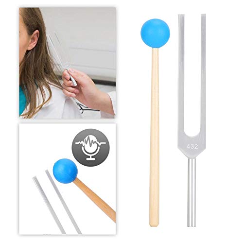 Tuning Fork, Tuning Fork Hammer, 432HZ Liga de Alumínio Tuning Fork Wood Hammer Sound Healing Therap