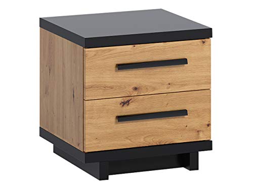 Mirjan24 Nachttisch INES SNOC mit 2 Schubladen in Holz-Optik, Nachtschrank...