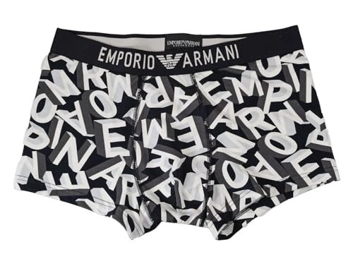 Emporio Armani Men's All Over Letter Trunk, Print Ea Black, X-Large