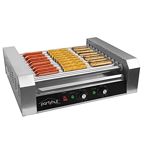 PartyHut 30 Hot Dog Wamer Roller Grill Cooker Commercial Machine (11 Hotdog Rollers)