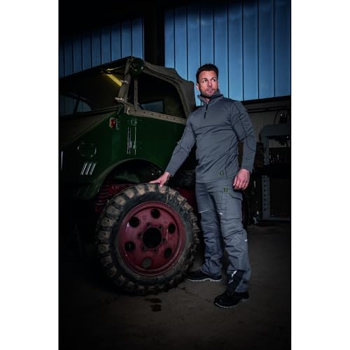 Leibwächter Flex-Line Langarmshirt Herren – Grau – Gr. L – atmungsaktives Funktionsshirt mit Stehkragen und Reißverschluss – Arbeitskleidung aus 100% Coolpass-Fleece – Bild 4