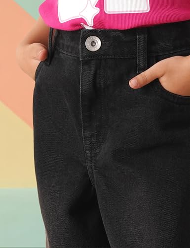 Image of Amazon Brand - Symbol Girl's Cotton Barrel Jeans