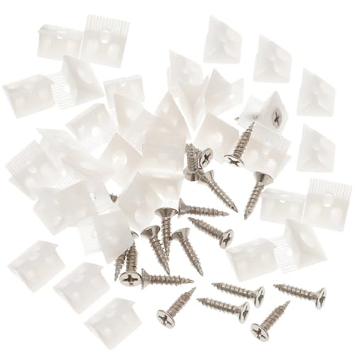 Mikikit Soporte de Esquina Inferior para Cajones 106 Cuñas de Plástico y Tornillos Autorroscantes, Accesorio para Reparación y Refuerzo en Muebles Blancos