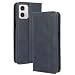 Produktbild WOBURN Hülle für Motorola Moto G73 5G, Premium TPU/PU Leder Klappbar Schutzhülle Tasche Handyhülle mit Standfunktion & Kartensteckplätzen, Blau