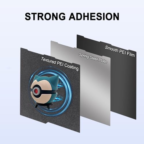 Image of 256x268mm Black PEI Double Sided Build Plate for Anycubic Kobra 3 V2 /Kobra 3 /Combo /ACE Pro, Smooth PEI+Textured PEI Spring Steel Plate Flexible Plate for Anycubic Kobra 3 3D Printer