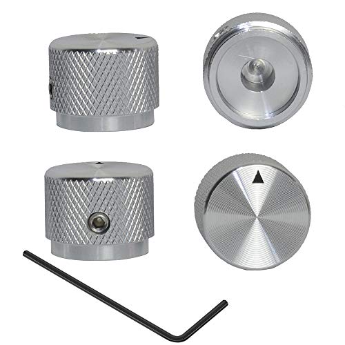 ACCOCO Juego de 4 perillas de Metal para controlar el volumen de una guitarra eléctrica, Guitarra Bass Dome Knobs Potenciómetro Cap Cover