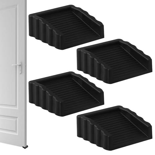 Mppchhn Tope Para Puerta | Cuña Para Puerta de Goma Antideslizante,Cuña Bidireccional Antideslizante 4 Piezas Para Hogar Seguridad Privacidad Hotel