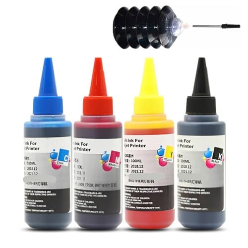Kit di inchiostro di ricarica universale da 100 ml compatibile con sistemi di CISS per le stampanti ricaricabili colorante per più modelli di stampanti4PCS-30ml