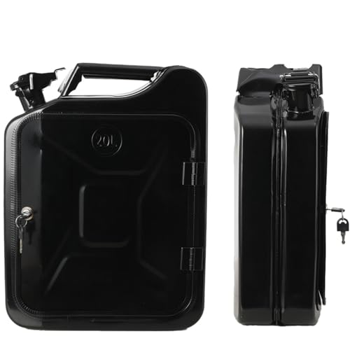 CDZHLTG 20L Kanister Bar, Männer, Abschließbare Minibar - Jerrycan 4 Fächern schwarzer Metall Mobile Bar Geburtstagsgeschenk für Männer, Abschließbarer Minibar - 34x46x16cm