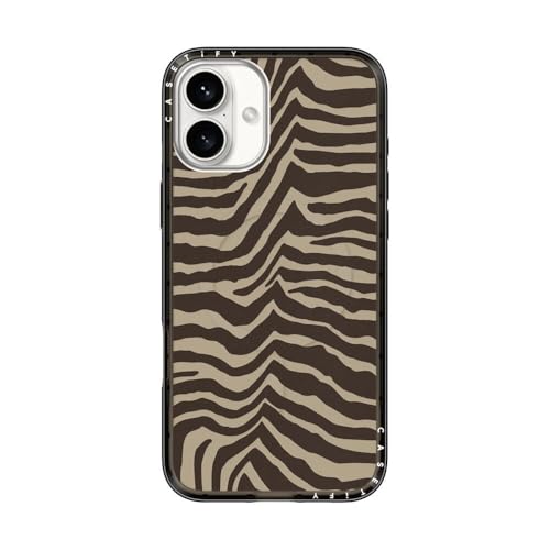 CASETiFY Compact iPhone 16 Plus Case [Slim and Sleek/Compatible with Magsafe / 4 ft. 2X Military Grade Drop Protection] - Zebra-Brown - Clear Black by CASETiFY - Used condition - US$17.99