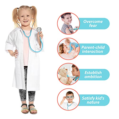 image for Phobby Kids Doctor Kit, 8 Pieces Kids Doctor Playset with Medical Stor