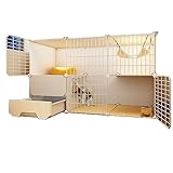 Cat Cages Indoor Large with Litter Box Strong and Durables Large Space, Free Partitioning DIY Cat Playpen Enclosure Detachable Crate Large Exercise Place Ideal for Cats ( Size : 111*49*75cm , Color :