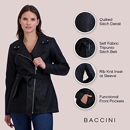 Baccini Faux Leather Jacket | Womens Motorcycle Jacket – Long Trench Coats, Belted Womens Jacket With Side Pockets For Spring #TOP5