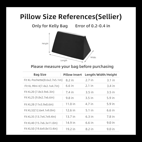 DGAZ Silky Pillow Shaper Insert for Kelly Bag(Black,KL25 Sellier) by DGAZ - Image 5