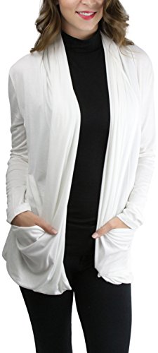Image of ToBeInStyle Women's Long Sleeve Rib Banded Open Sweater Cardigan