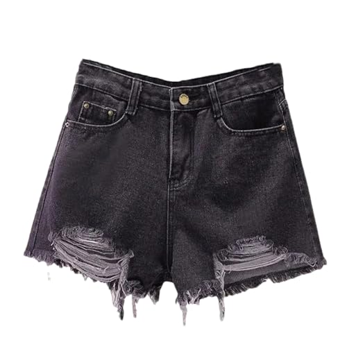 Short d'été en denim blanc à trous côtelés coupe XL haut de gamme