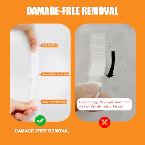 Large Picture Hanging Strips Heavy Duty, 32 Pairs(64 Strips) Adhesive Wall Hooks for Frames and Posters,No Tools Removable Adhesive Refill Strips Damage Free,Residue Free. by ANAMPION - Image 7
