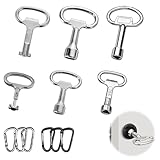 Ruvan 12 Schaltschrankschlüssel Metall Set, Dreikantschlüssel 4 Kant Schlüssel, Doppelbartschlüssel, 3 Kant Schlüssel Schaltschrankschlüssel, Vierkantschlüssel Wasserhahn, Vierkantschlüssel 8mm