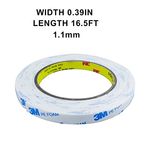 Double Sided Tape 0.39In X 16.5Ft, Mounting Tape Heavy Duty, Removeable Pe Foam Tape Strips, Strong Adhesive Tape Waterproof Free Damage For Paint Wall Picture Hanging Poster #TOP1