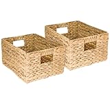 HMF Cesta de almacenaje trenzada organizadora de jacinto de agua, cesta...