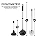 NEIKO 60168A Toilet Plunger Set, 4 Piece, Bonus Mini Sink & Drain Plunger, Toilet Bowl Brush & Caddy, Patented All-Angle Design, Telescopic Aluminum Handle, Bathroom Toilet Brush and Plunger Set