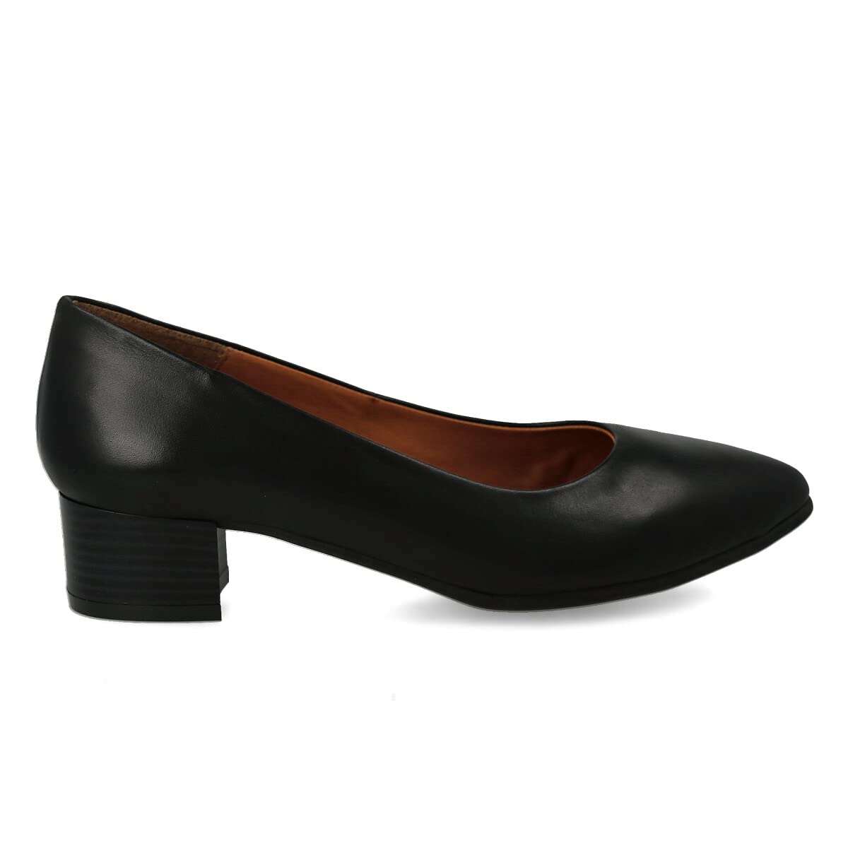 PAYMA - Leren Hak Schoenen voor Dames met Geïntegreerde Binnenzool van Antishock Gel. Pumps Gemaakt in Spanje. Brede Hoog Hak 3 cm. Kleur: Bruin 3cm, Maat: EU 41