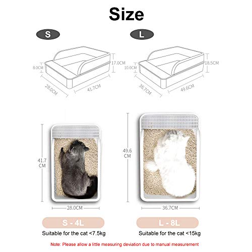 Caixa de areia para gatos,Caixa de areia para gatos semi-fechada removível anti-respingo e não pegaj