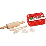 Kesper Kinderbackset inklusiv Weihnachtsdose, Buche, Metall, braun, 15 x 20 x 10 cm