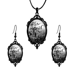 B3:Black Bat Earrings Necklace