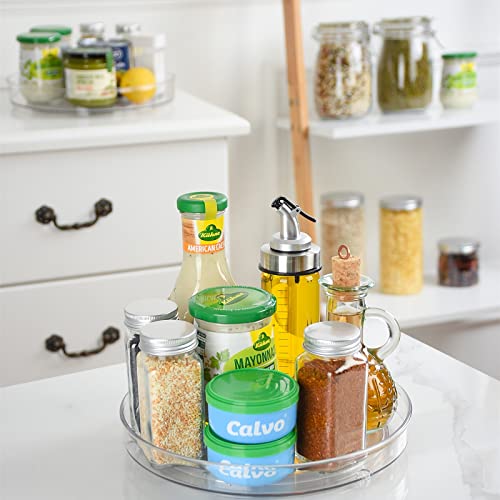 Rarapop 3 Pack Clear Lazy Susan Organizer Turntable 10.6 Inch, Rotating Spice Rack Spinning Bins For Cabinets Kitchen, Countertop, Bathroom, Makeup, Pantry Organization And Storage #TOP4