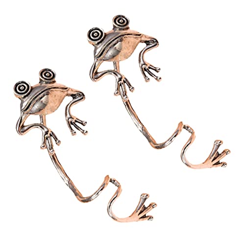 Holibanna 2 Piezas gancho de oreja de rana joyería del oído aretes para mujer orejeras arco pendientes de clip pendientes clip pendientes para mujer clip de oreja de mujer aleación Silver