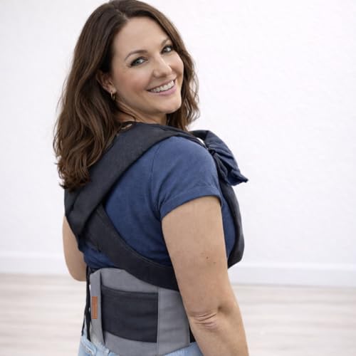Hoppediz Lendenwirbelstütze, ergonomische Unterstützung für Babytrage und Tragetuch, universell, grau