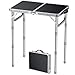 FUNYKICH Tavolo da Campeggio Pieghevole 58x40 cm,Tavolo da Picnic con 3 Altezze Regolabili(26/48/70 cm) in Alluminio,Piano in MDF,per Barbecue, Pesca e Giardino,Argento immagine