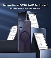 Opkiegrn Magnetisch HandyHülle Kompatibel mit Samsung Galaxy S23 Kompatibel mit MagSafe mit 2 Schutzfolie,Vollständiger Kameraschutz, Stoßfest Dünn Durchscheinende Matt SchutzHülle (Lila) – Ansicht 6