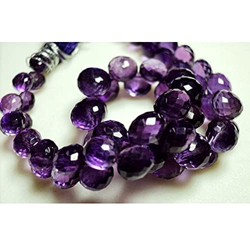 Améthyste naturelle en perles facettées briolette LKBEADS pierre violette africaine 6mm 8mm