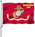 US Marine Corps Flag 3x5 Outdoor Double Sided - Heavy Duty Polyester US Military Army Flags Long Lasting with 2 Brass Grommets