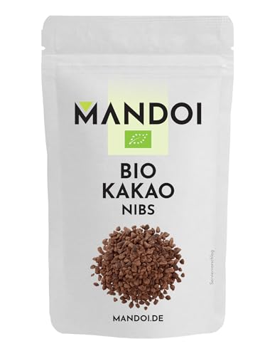 Mandoi Bio Kakaonibs 200g, aus ökologischem Anbau, besonders hochwertige Kakao Nibs aus Kooperative, organic cocoa