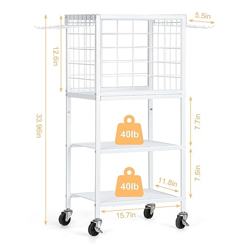 Home Gym Storage Rack, Workout Equipment Storage, Weight Rack for Dumbbells, Yoga Mat Storage Rack, Exercise Equipment Storage with Hooks Gym Organizers with Wheels for Yoga Block, Resistance Band, - Thumbnail 6