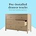 Graco Olivia 6 Drawer Double Dresser (Driftwood) – GREENGUARD Gold Certified Storage for Baby and Kids Bedroom, Interlocking Drawer System, Anti-Tip Kit Included