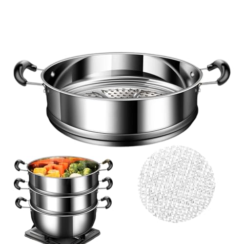 Olla de vapor | Cocido al vapor de acero inoxidable,Utensilio de cocina para cocinar al vapor de comidas, panes, verduras, huevos, mariscos, sopa, postres, pasteles, uso diario