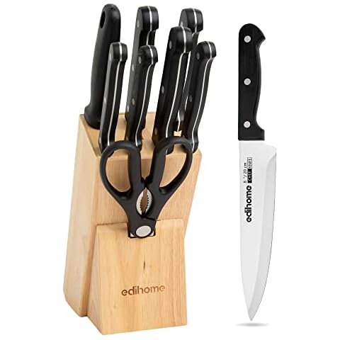 edihome Juego de Cuchillos de Cocina 8 Piezas y Taco Cover