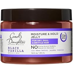 Carol's Daughter Black Vanilla Moisture and Hold Jelly, Hair Gel For Dry Hair with Shea Butter, Jojoba and Vanilla, 12 Fl Oz