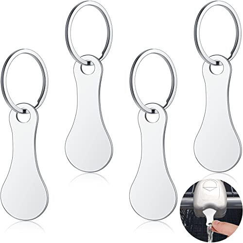 Image of Shimeyao 4 Pcs Portable Aluminum Alloy Keyring Shopping Cart Trolley Tokens Quarter Keychains Gift for Men Women Valentines