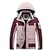 Produktbild WUOOYOQ Damen Klassische Winddichte Skijacke Verdickte Daunen Warme Jacke Mit Abnehmbarer Kapuze Fleece Gefüttert Outdoor Jacke, korallenrot, 52