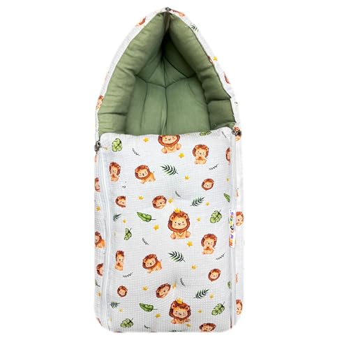 Image of NEW COMERS 3 in 1 Carry Nest Portable Cushion Bed with Waffle Texture Soft 100% Pure Muslin Padding Lightweight Travel Friendly Multi-Use Carry Wrap with Secure Support Design | Unisex Carry Bag Nest