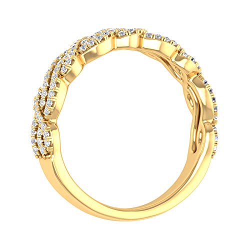 1/3 Carat Twisted Diamond Wedding Band Ring in 10K Gold2